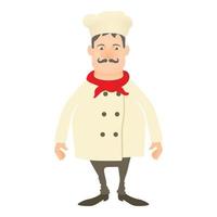 Smiling chef icon, cartoon style vector