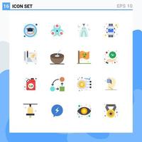 Pictogram Set of 16 Simple Flat Colors of sketch creative month smart watch envelope Editable Pack of Creative Vector Design Elements