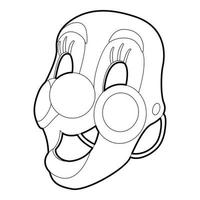 Clown mask icon, outline style vector