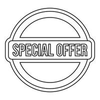 Special offer circle label icon, outline style vector