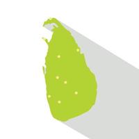 icono de mapa verde de sri lanka, estilo plano vector