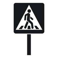 Pedestrian sign icon, simple style vector