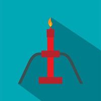 Burning oil gas flare icon, flat style vector
