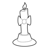 Candle icon, outline style vector
