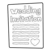 Invitation icon, outline style vector