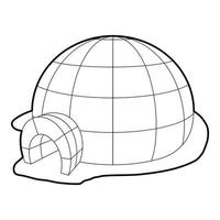 Igloo icon, outline style vector