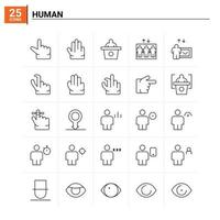 25 Human icon set vector background