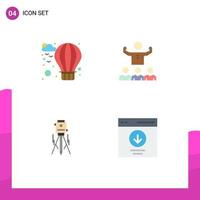 4 Creative Icons Modern Signs and Symbols of air building encourage mentorship level Editable Vector Design Elements