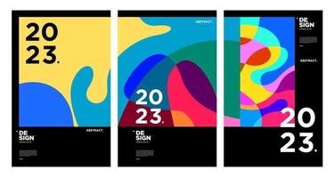 New year 2023 design template with fluid colorful abstract background vector