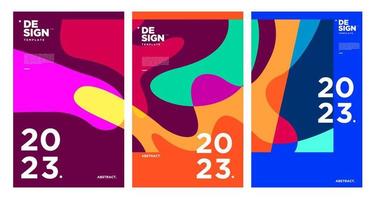 New year 2023 design template with fluid colorful abstract background vector