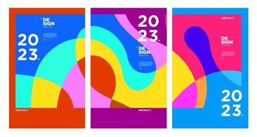 New year 2023 design template with fluid colorful abstract background vector