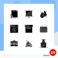 9 Solid Glyph concept for Websites Mobile and Apps buy archive drop search app Editable Vector Design Elements