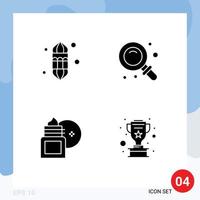 Group of Solid Glyphs Signs and Symbols for lantern body lotion lamp school body soothing Editable Vector Design Elements