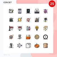 Set of 25 Modern UI Icons Symbols Signs for female tray book inbox download Editable Vector Design Elements