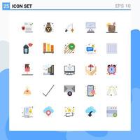 Flat Color Pack of 25 Universal Symbols of pineapple imac fish device computer Editable Vector Design Elements