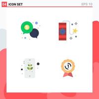 Modern Set of 4 Flat Icons and symbols such as business earth communication celebration mobile Editable Vector Design Elements