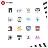 Universal Icon Symbols Group of 16 Modern Flat Colors of active learning radiation report ecology message Editable Pack of Creative Vector Design Elements