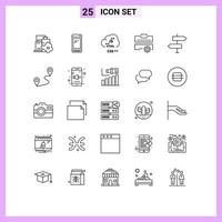 Modern Set of 25 Lines and symbols such as tools set power bank construction develop Editable Vector Design Elements