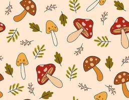 Cute Mushroom seamless pattern vector