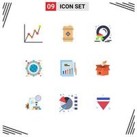 9 Creative Icons Modern Signs and Symbols of chart line house expand archive Editable Vector Design Elements