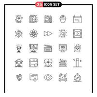 Pack of 25 creative Lines of season calendar seo labour helmet Editable Vector Design Elements