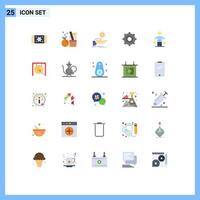 Modern Set of 25 Flat Colors and symbols such as conclusion cogs help setting loan Editable Vector Design Elements