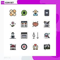 16 Creative Icons Modern Signs and Symbols of communication rose person plant pack Editable Creative Vector Design Elements