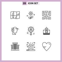 Stock Vector Icon Pack of 9 Line Signs and Symbols for search mobility fun mobile connected Editable Vector Design Elements