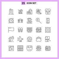 25 Icons in Line Style Outline Symbols on White Background Creative Vector Signs for Web mobile and Print Creative Black Icon vector background