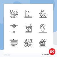 9 Outline concept for Websites Mobile and Apps monitor gadget business devices leave Editable Vector Design Elements