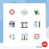 Modern Set of 9 Flat Colors and symbols such as banking hardware discussion computer sort Editable Vector Design Elements