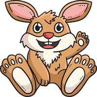 Bunny Sitting Cartoon Colored Clipart vector