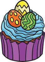 Easter Egg Cupcake Cartoon Colored Clipart vector