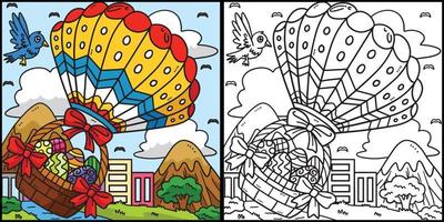 Easter Eggs in Hot Air Balloon Illustration vector