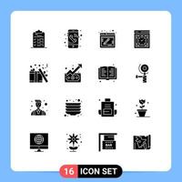 16 Creative Icons Modern Signs and Symbols of gift watch blog device computer Editable Vector Design Elements