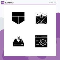 4 Creative Icons Modern Signs and Symbols of protect empty favourite box browser Editable Vector Design Elements