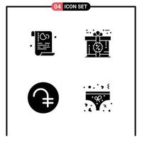 Set of 4 Modern UI Icons Symbols Signs for cookies dram privacy card coin Editable Vector Design Elements