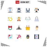 Modern Set of 16 Flat Colors and symbols such as professional film post capture spectator Editable Pack of Creative Vector Design Elements