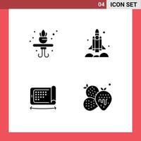 Editable Vector Line Pack of 4 Simple Solid Glyphs of home display launcher transport felexibel Editable Vector Design Elements