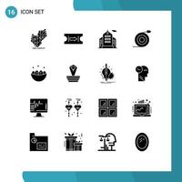 16 Creative Icons Modern Signs and Symbols of easter bowl building water flow Editable Vector Design Elements