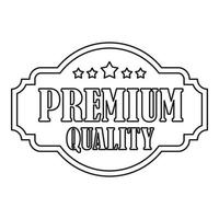 Premium quality label with stars icon vector