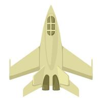 icono de jet militar, estilo de dibujos animados vector