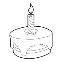 Cake icon, outline style vector