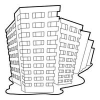 Building icon, outline style vector