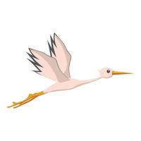 Stork icon, cartoon style vector