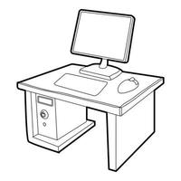 Desktop with computer icon, isometric 3d style vector