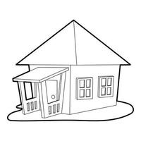 Bungalow icon, outline style vector