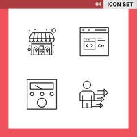 Set of 4 Modern UI Icons Symbols Signs for public meter c develop approach Editable Vector Design Elements