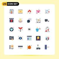 Pictogram Set of 25 Simple Flat Colors of deny underwear discount underpants clothing Editable Vector Design Elements