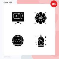 User Interface Solid Glyph Pack of modern Signs and Symbols of computer management plumeria code baby Editable Vector Design Elements